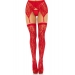 Чулки Leg Avenue Leg Avenue Lace thigh highs & garterbelt Red One Size