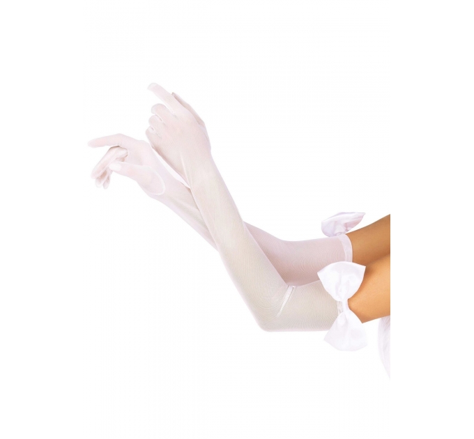 Длинные перчатки Leg Avenue Opera length bow top gloves White