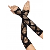 Leg Avenue Faux wrap net arm warmers Black