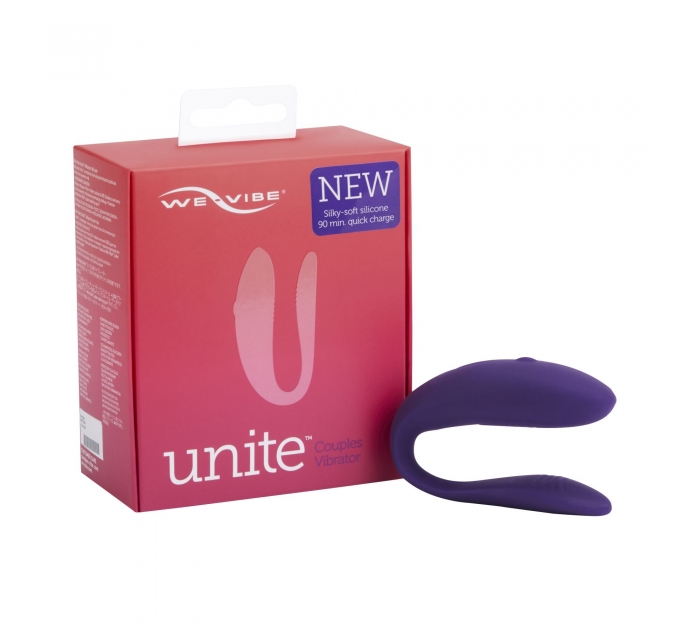 Недорогой вибратор для пар We-Vibe Unite 2 Purple, однокнопочный пульт ДУ