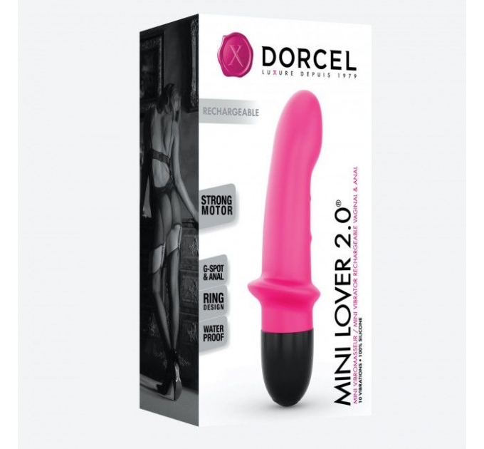 Вибратор Dorcel Mini Lover Magenta 2.0 перезаряжаемый, для точки G и массажа простаты