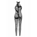 Бодистокинг Noir Handmade F315 Ego flocked mesh halter catsuit - M