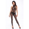 Бодистокинг Noir Handmade F315 Ego flocked mesh halter catsuit - M