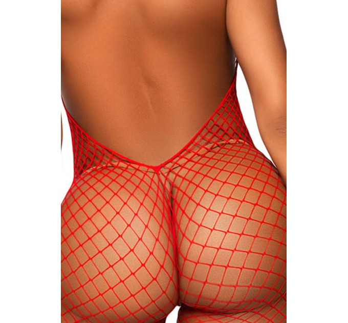 Бодистокинг Leg Avenue Racer neck bodystocking Red