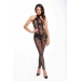 Бодистокинг Noir Handmade F315 Ego flocked mesh halter catsuit - XXL