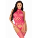 Leg Avenue High neck lace bodystocking Raspberry O/S