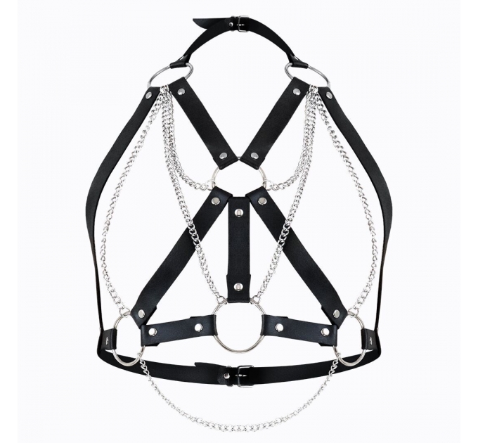 Женская портупея Art of Sex - Aiden Leather harness, Черный L-2XL
