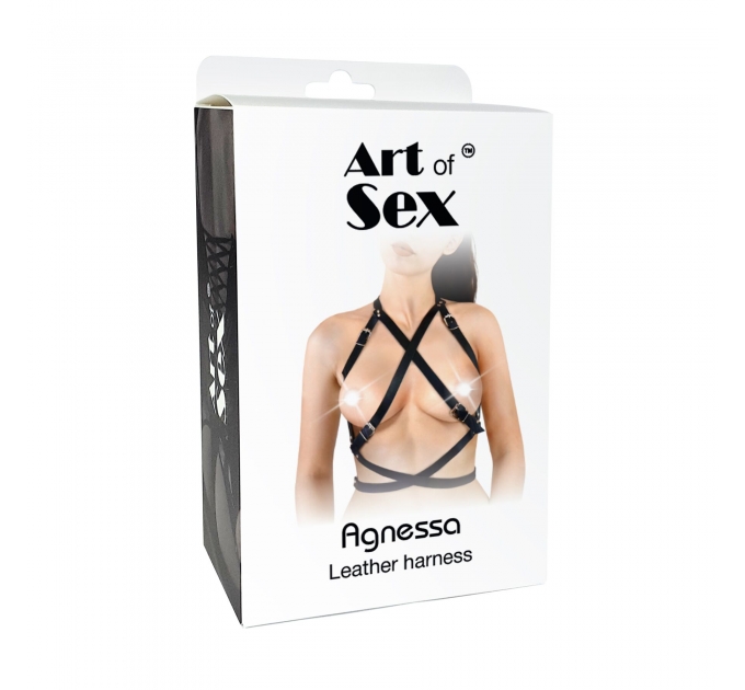 Женская портупея Art of Sex - Agnessa Leather harness, Черный XS-M