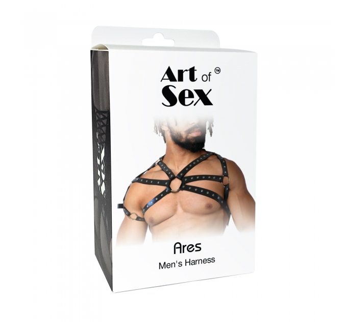 Мужская портупея Art of Sex - Ares , натуральная кожа, цвет Черный, размер L-2XL