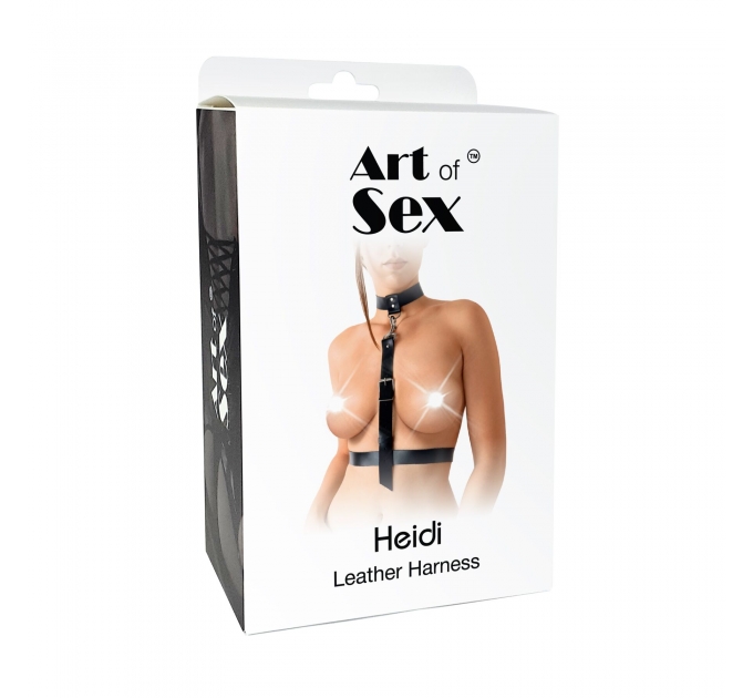 Сексуальная портупея из натуральной кожи Art of Sex - Heidi, размер XS-2XL, цвет черный