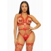 Leg Avenue Studded O-ring harness teddy Red S