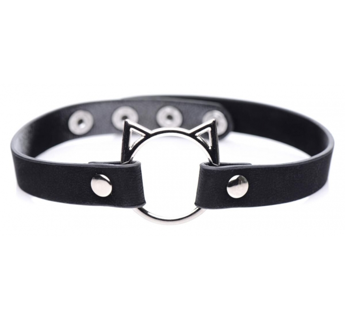 Чокер Master Series Kinky Kitty Ring Slim Choker - Black