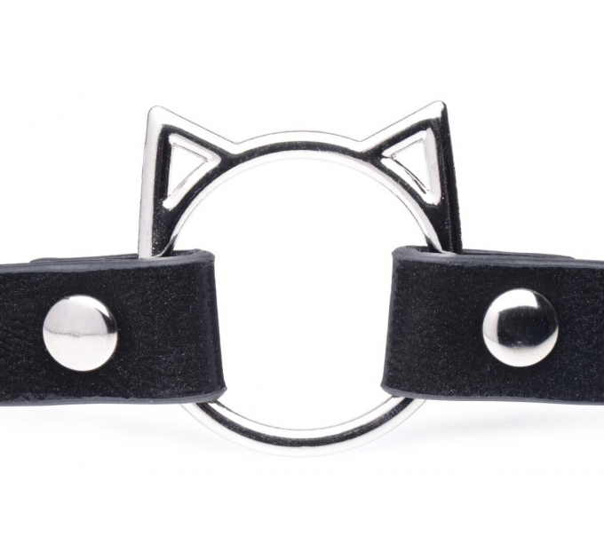 Чокер Master Series Kinky Kitty Ring Slim Choker - Black