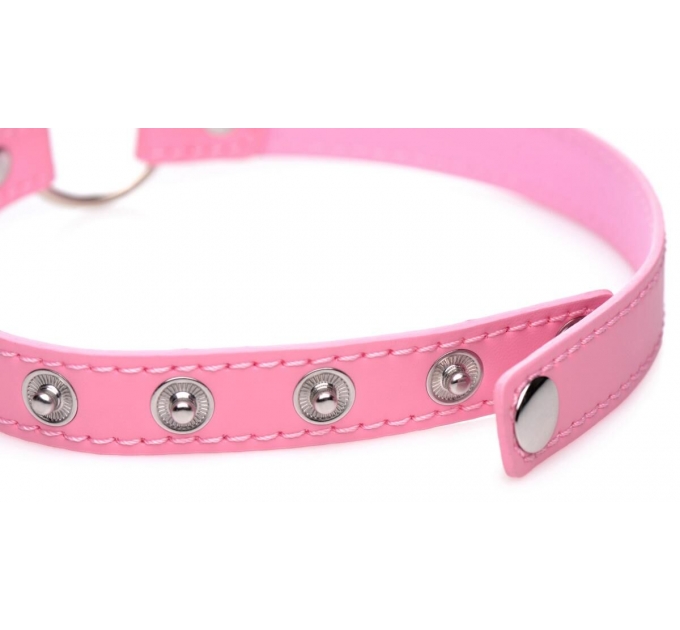 Чокер Master Series Kinky Kitty Ring Slim Choker - Pink