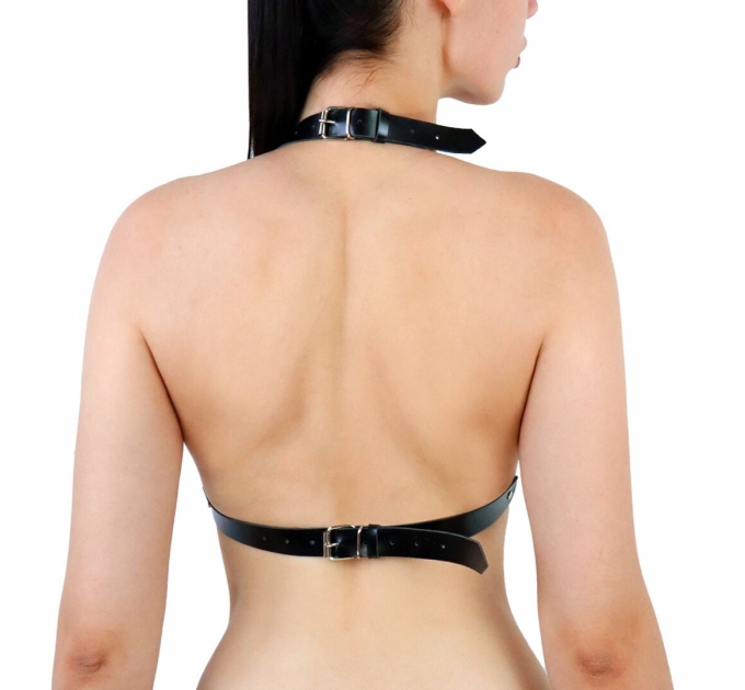 Портупея женская с шипами Art of Sex - Demia Leather harness, Черная L-2XL