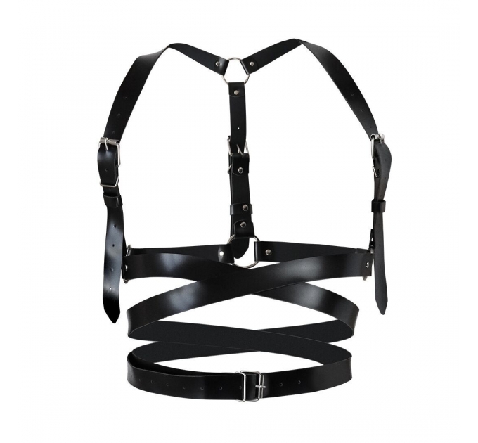 Кожаная портупея Art of Sex - Melani Leather harness, Черная L-2XL