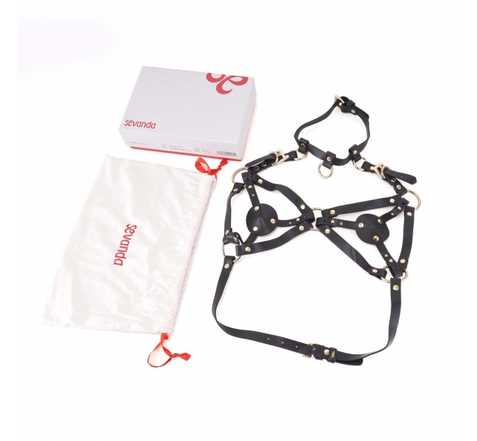 Портупея на грудь LOCKINK SEVANDA Queen Chest Harness with Removable Bra