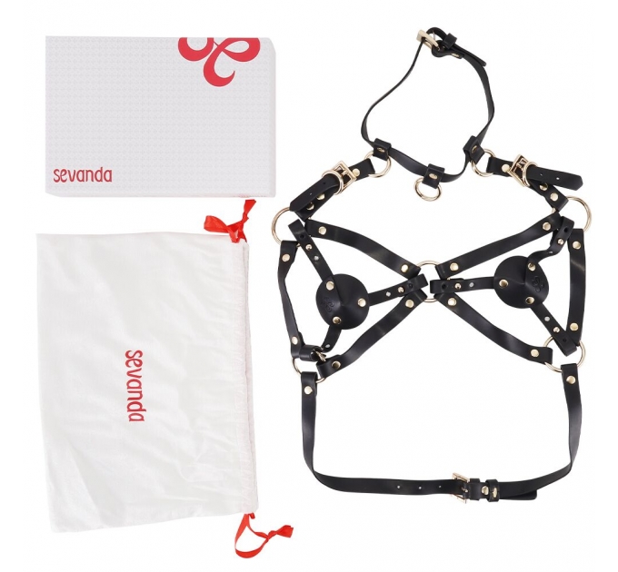 Портупея на грудь LOCKINK SEVANDA Queen Chest Harness with Removable Bra