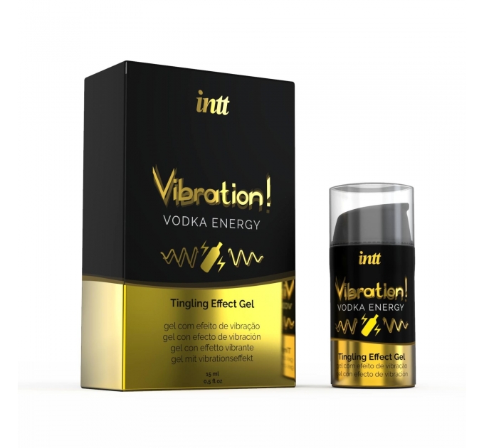 Жидкий вибратор Intt Vibration Vodka (15 мл), густой гель, очень вкусный, действует до 30 минут