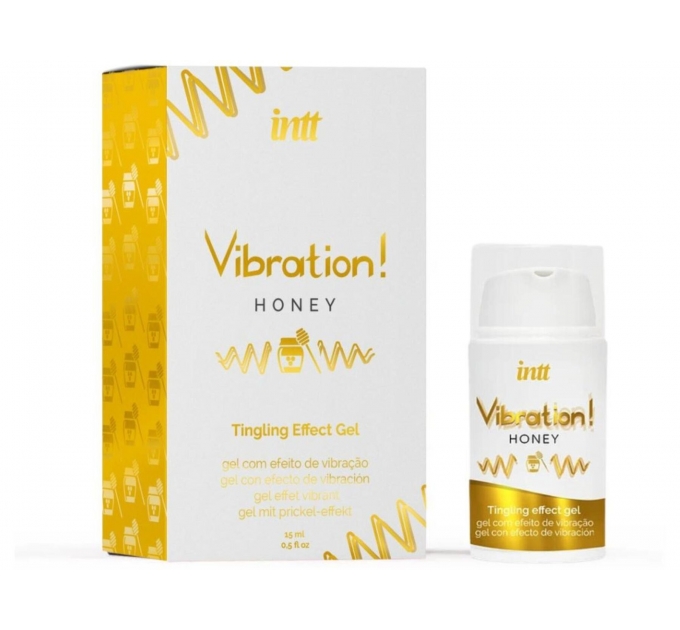 Жидкий вибратор Intt Vibration Honey (15 мл), густой гель, очень вкусный, действует до 30 мин