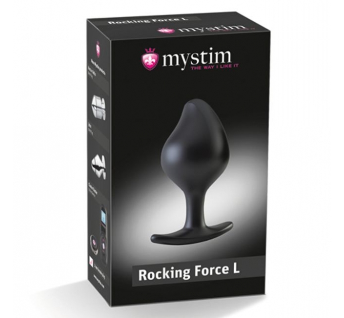 Силиконовая анальная пробка Mystim Rocking Force L для электростимулятора, диаметр 4,7см