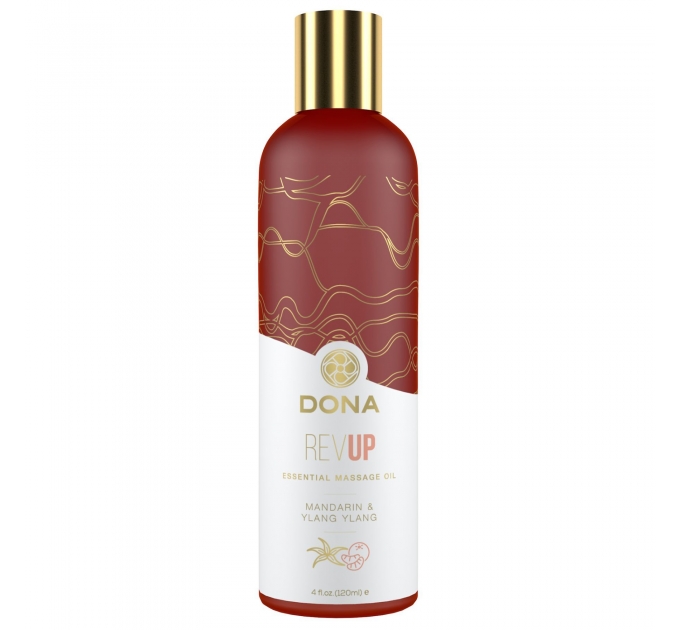 Натуральное массажное масло DONA Rev Up - Mandarin & Ylang YIang (120 мл) с эфирными маслами