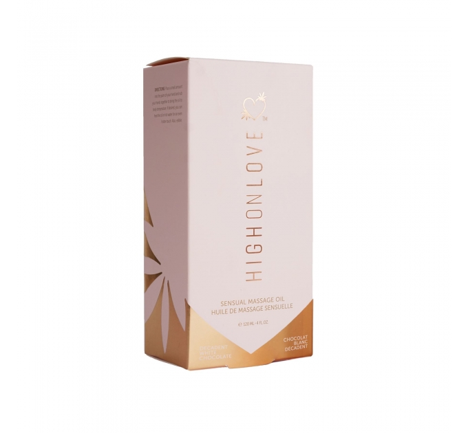Массажное масло HighOnLove Massage Oil - Decadent White Chocolate (120 мл) с маслом семян конопли