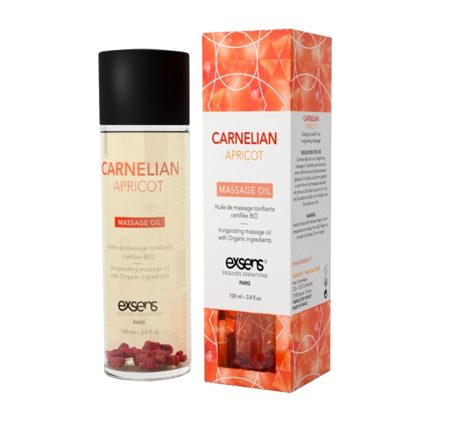 Массажное масло EXSENS Carnelian Apricot (бодрящее с сердоликом) 100мл, натуральное