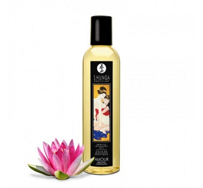 Массажное масло Shunga Amour - Sweet Lotus (250 мл) натуральное увлажняющее