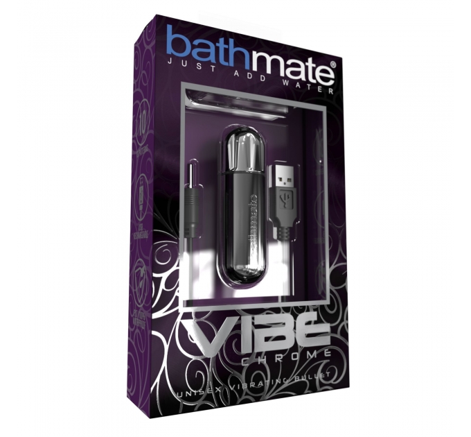 Вибропуля Bathmate Vibe Bullet Chrome, глубокая мощная вибрация
