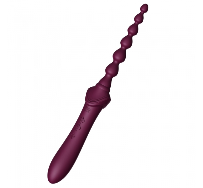 Вагинально-клиторальный вибратор Zalo — Bess 2 Velvet Purple, мультифункциональный с насадками