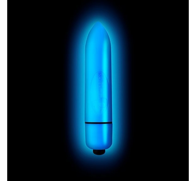 Вибропуля Rocks Off Neon - Laser, светится в темноте, 7 режимов работы, на батарейке