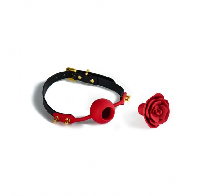Роскошный кляп в виде розы Zalo - Rose Ball Gag, двойное использование