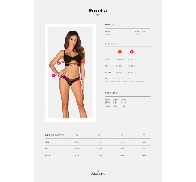 Комплект Obsessive Roxelia 2-pcs set XS/S