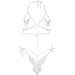 Комплект Leg Avenue Open cup bra and pearl panty White