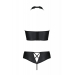Комплект из эко-кожи Nancy Bikini black 4XL/5XL - Passion, бра и трусики с имитацией шнуровки