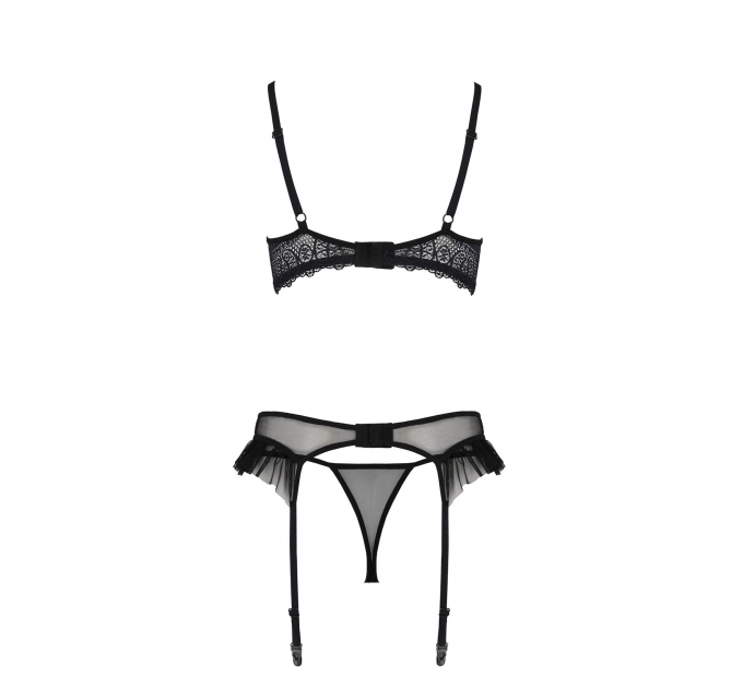 Комплект Passion KERRIA SET WITH OPEN BRA black S/M - ECO Passion