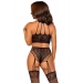 Комплект Leg Avenue Crop top and garter panty Black