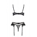 Комплект Passion KERRIA SET WITH OPEN BRA black XXL/XXXL - ECO Passion