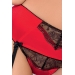 Комплект белья BRIDA SET OpenBra red S/M - Passion Exclusive: трусики-танга, пояс, открытый лиф