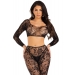 Комплект Leg Avenue Crop top & footless tights Black One Size