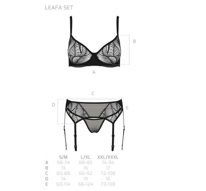 Комплект Passion LEAFA SET black L/XL - ECO Passion