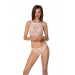 Комплект Passion URSULA SET white S/M: бра, трусики с ажурным декором и открытым шагом