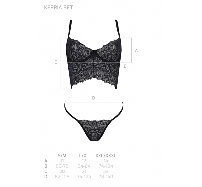 Комплект Passion KERRIA SET black L/XL - ECO Passion