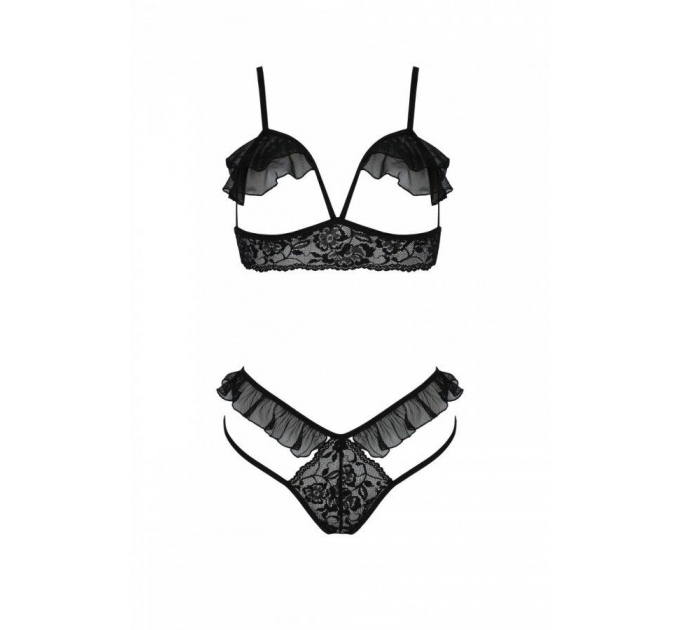 Комплект DOLLY SET WITH OPEN BRA black L/XL Passion