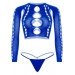 Комплект Leg Avenue Long sleeve crop top & string Royal Blue One Size