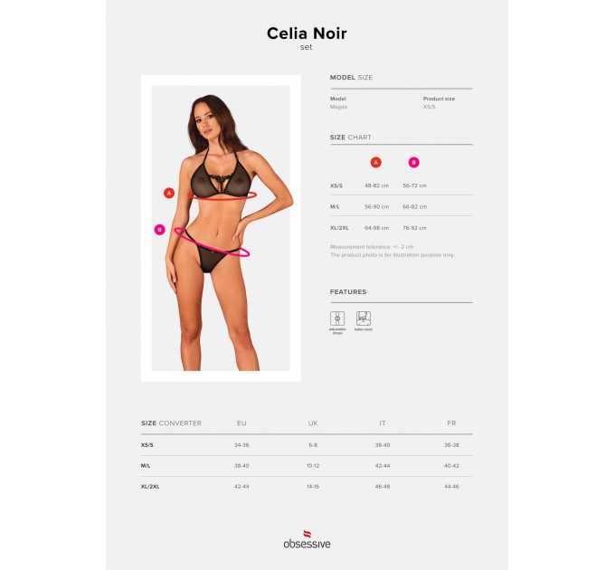 Obsessive Celia Noir 2-pcs set XL/2XL