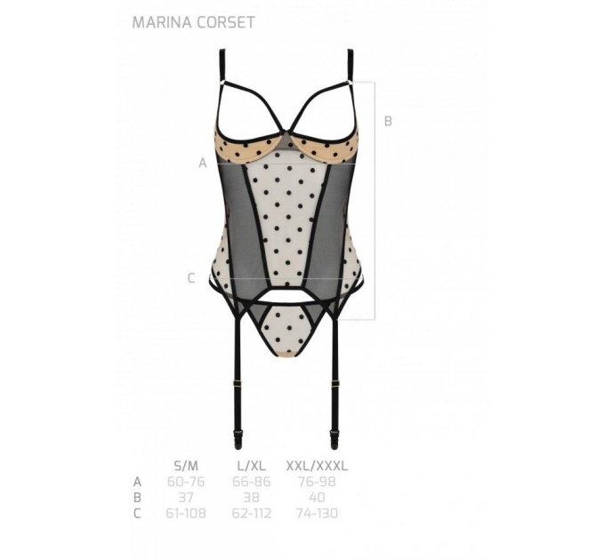 Корсет MARINA CORSET beige S/M - Passion