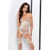 Корсет с пажами LOTUS CORSET cream S/M - Passion Exclusive, трусики