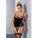 Корсет с пажами BRASILIANA CORSET black 4XL/5XL - Passion, стринги